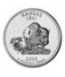 5 x 0,18 Oz Silber USA Quarter 2005-Kansas*