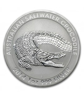 1 x 1 Oz Silber Salzwasser Krokodil 2014*