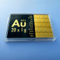 20 x 1 g Goldtafel, Tafelbarren 20 x 1 g Goldtafel, Tafelbarren