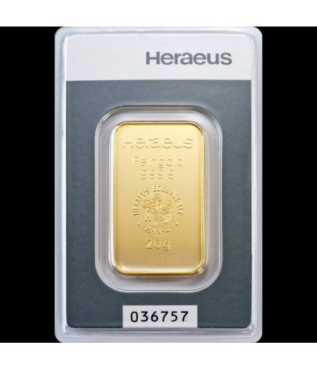 20 g Goldbarren Heraeus