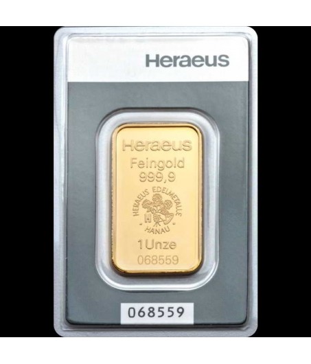 1 Unze Goldbarren-Heraeus