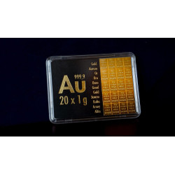 20 x 1 g Goldtafel, Tafelbarren