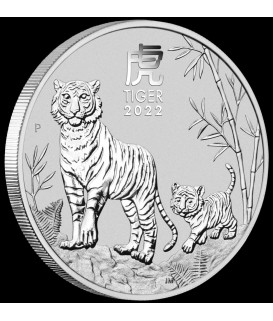 1 x 1/2 Oz Silber Lunar III Tiger 2022*