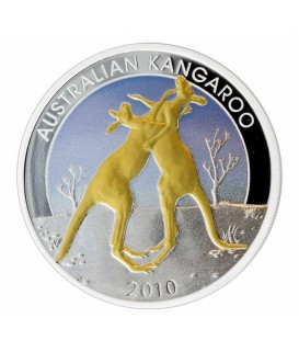 1 x 1 Oz Silber Kangaroo vergoldet