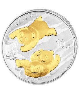 30 g Silber China Panda teilvergoldet 2022*