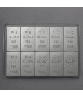 10 x 10g Silbertafeln, Combibar*