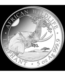 1 x 5 Oz Silber Somalia Elefant 2023