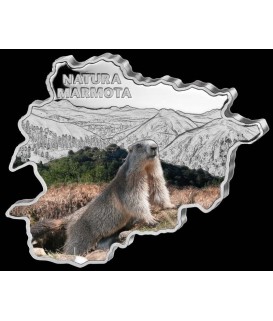 1 x 1 Oz Silber Andorra Wildlife Murmeltier color