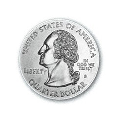 5 x 0,18 Oz Silber USA Quarter 2004-Wertseite*