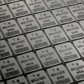 50 x 1g Silbertafeln, Tafelbarren