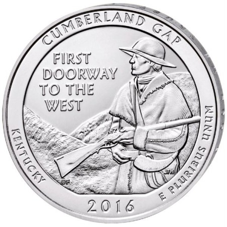 1 x 5 Oz Silber America the Beautiful Cumberland Gap Kentucky 2016*