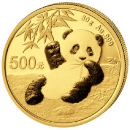 1 x 30 g Gold China Panda 2020