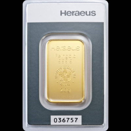 20 g Goldbarren Heraeus-Kinebar