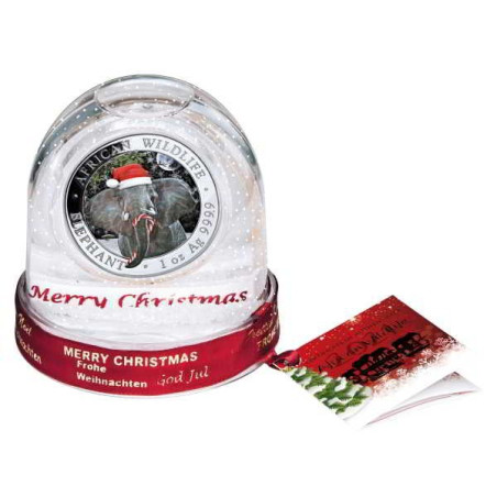 1 x 1 Oz Silber Weihnachts-Elefant 2021*