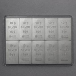 10 x 10g Silbertafeln, Combibar*