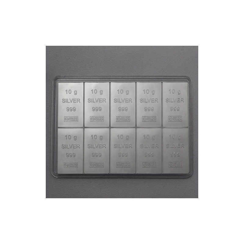 10 x 10g Silbertafeln, Combibar