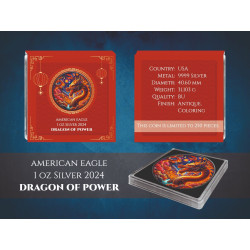 1 Oz Silber American Eagle-Dragon-Power 2024*