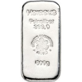 500g Silberbarren - Muenzbarren - Heraeus