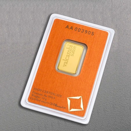 10 g Goldbarren Valcambi Schweiz