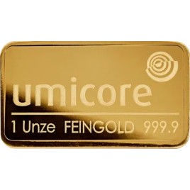 1 Unze Goldbarren Umicore