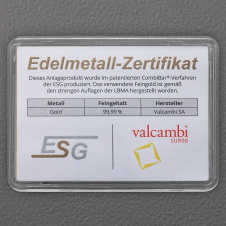 15 x 1 g Goldtafel, Tafelbarren