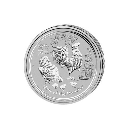 5 oz Silbermünze Lunar Hahn 2017