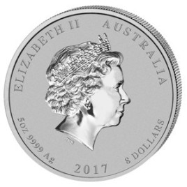 5 Oz Silber Lunar Hahn 2017*