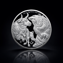 1 kg Silbermünze Bulle & Bär 2022