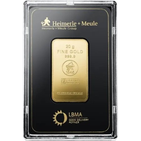 20 g Goldbarren von Heimerle & Mäule