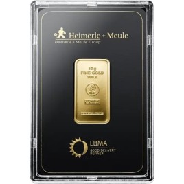 10 Gramm Goldbarren Heimerle und Meule