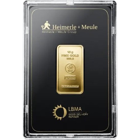 10 Gramm Goldbarren Heimerle und Meule