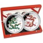 2 x 1 Oz Silber Drache 2012-coloriert* 2 x 1 Oz Silber Drache 2012-coloriert*