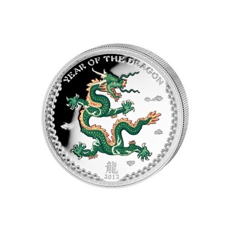 2 x 1 Oz Silber Drache 2012-coloriert*