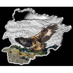 1 x 1 Oz Silber Andorra Wildlife Steinadler color