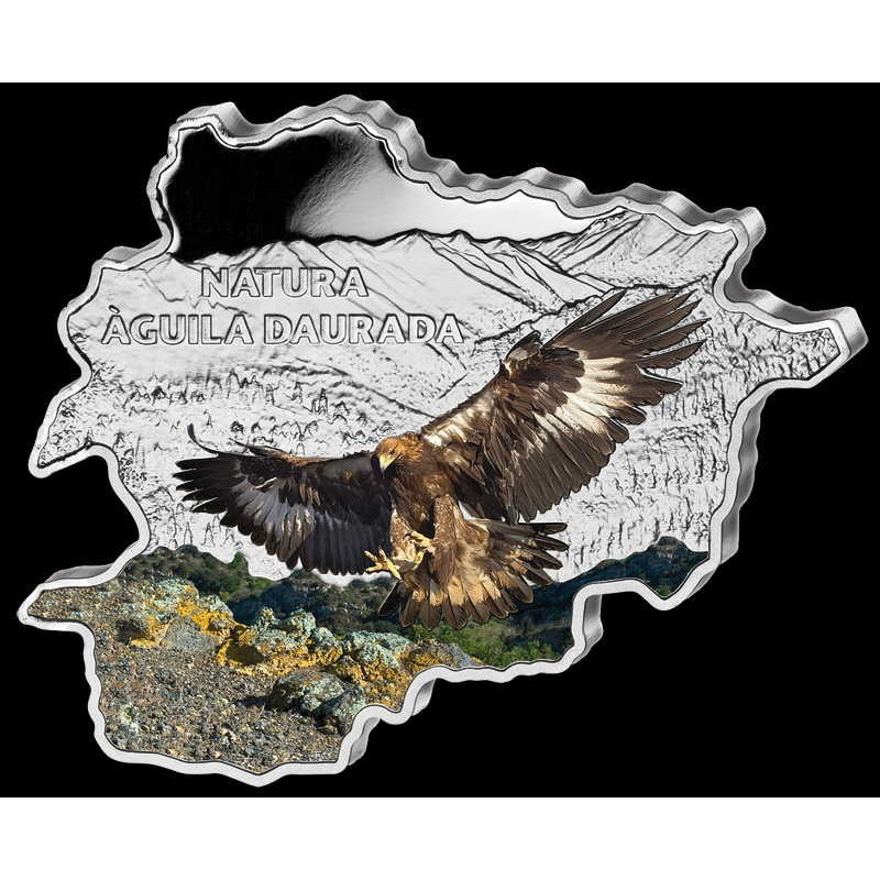 1 x 1 Oz Silber Andorra Wildlife Steinadler color