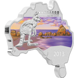 1 x 1 Oz Silber Australian Kangaroo color