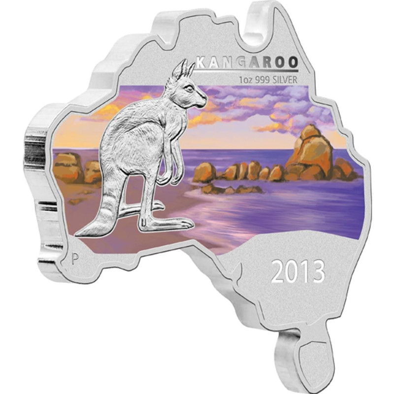 1 x 1 Oz Silber Kangaroo color