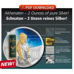 2 x 1 Oz Silbermuenze-Echnaton-color